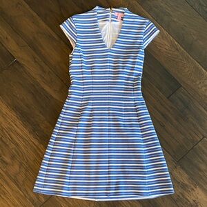 Lilly Pulitzer Striped Blue and White V-Neck Dress